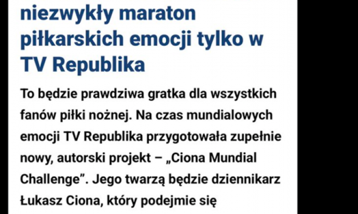 Oto CIONA MUNDIAL CHALLENGE, który polega na... xD